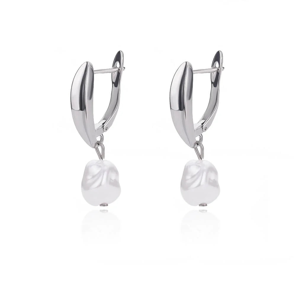 Vintage Baroque Pearl Circle Drop Earrings