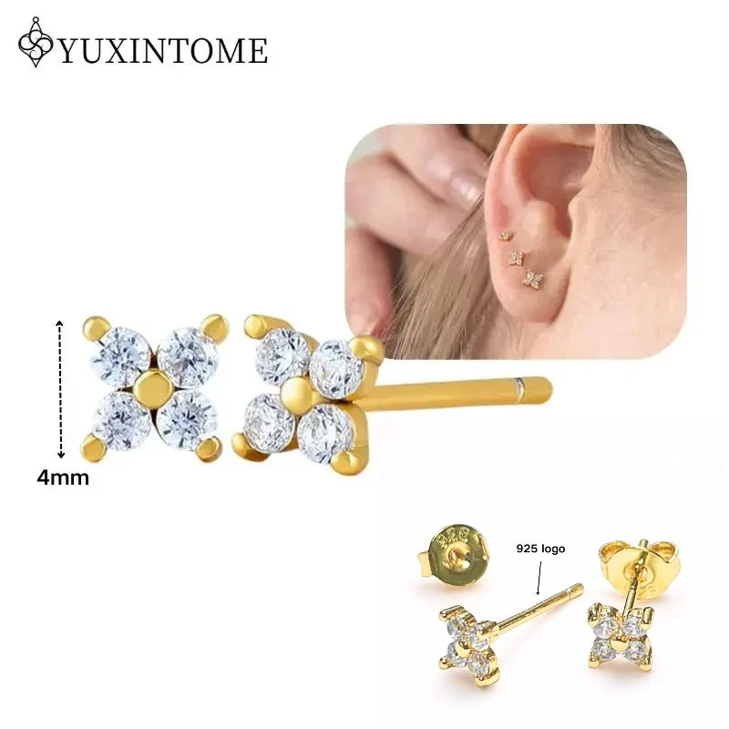 Crystal Water Drop Huggie Hoop Earrings – 925 Sterling Silver