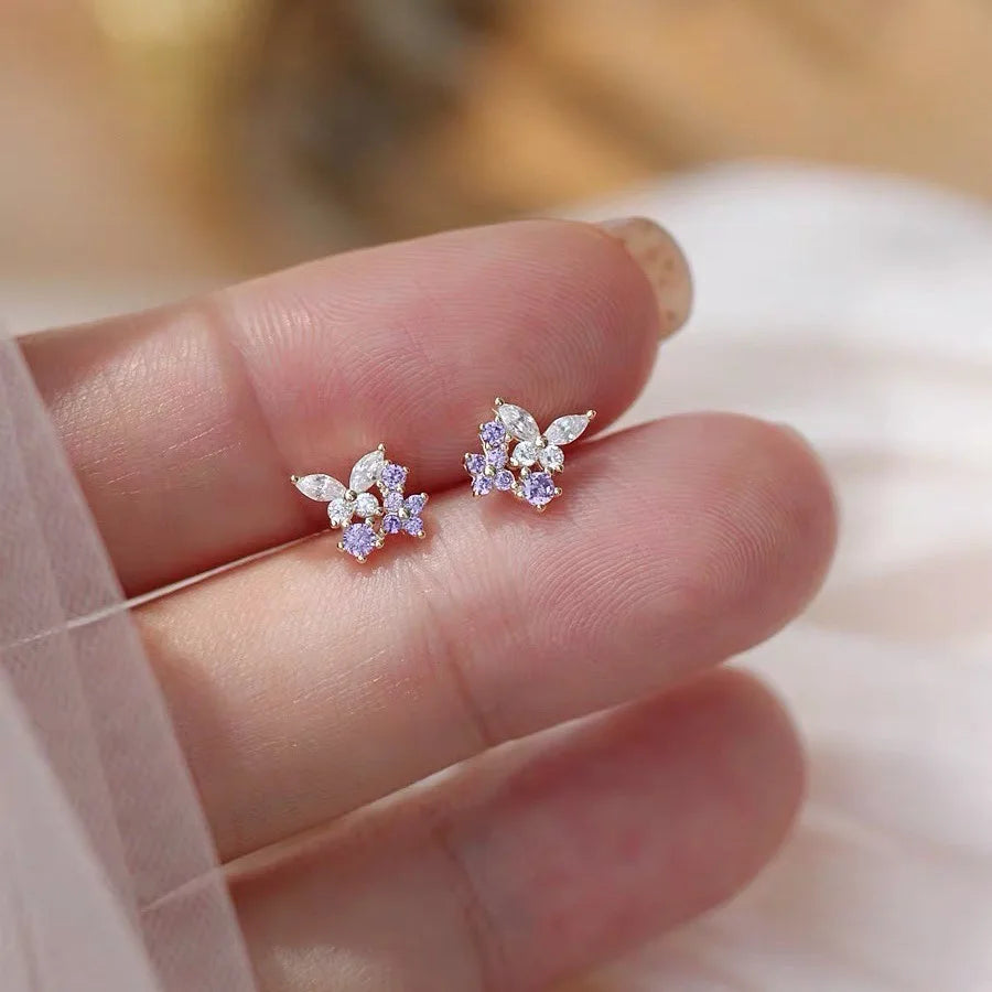 Cute Zircon Cherry Stud Earrings