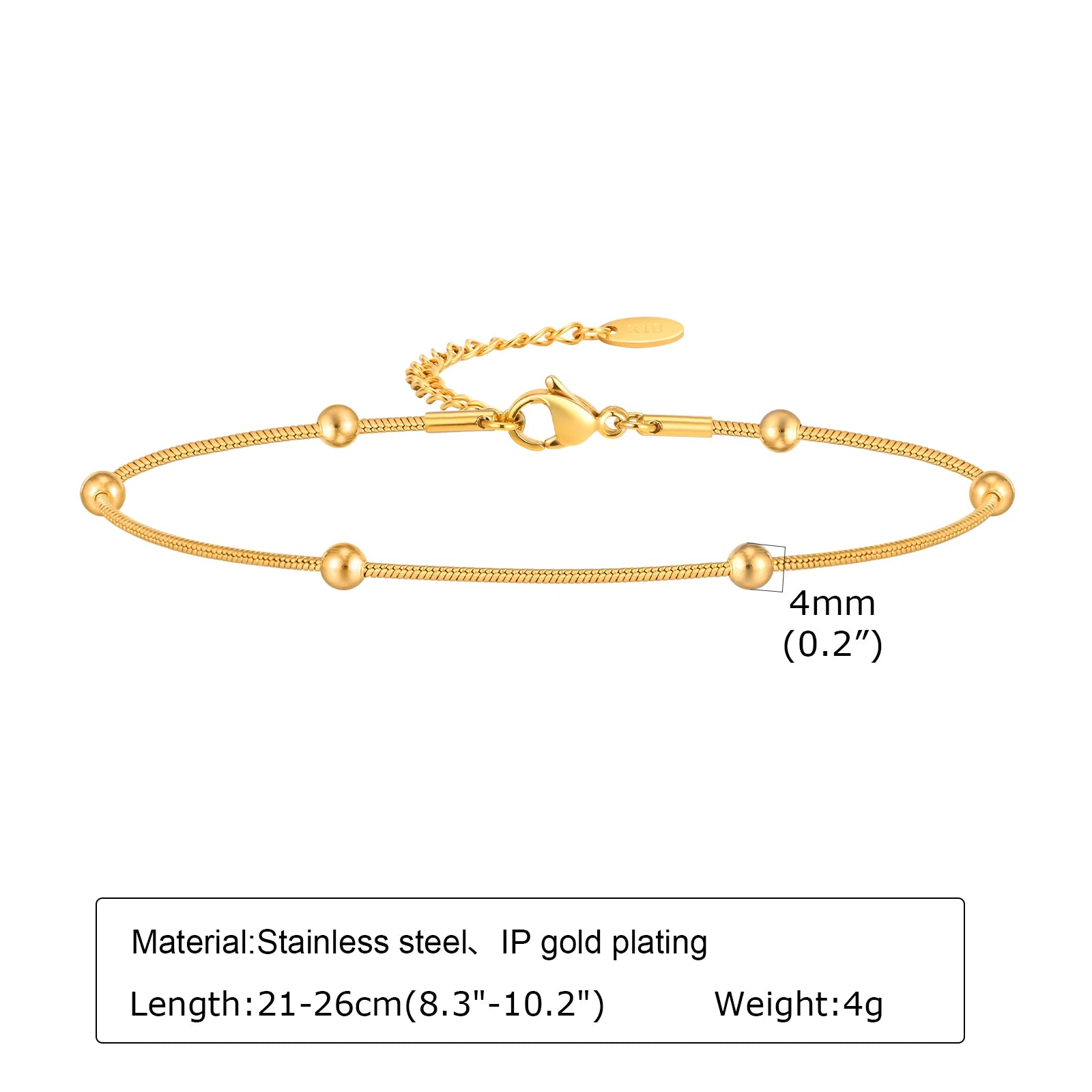 Lucky Blue Evil Eye Beaded Anklet – Waterproof Gold