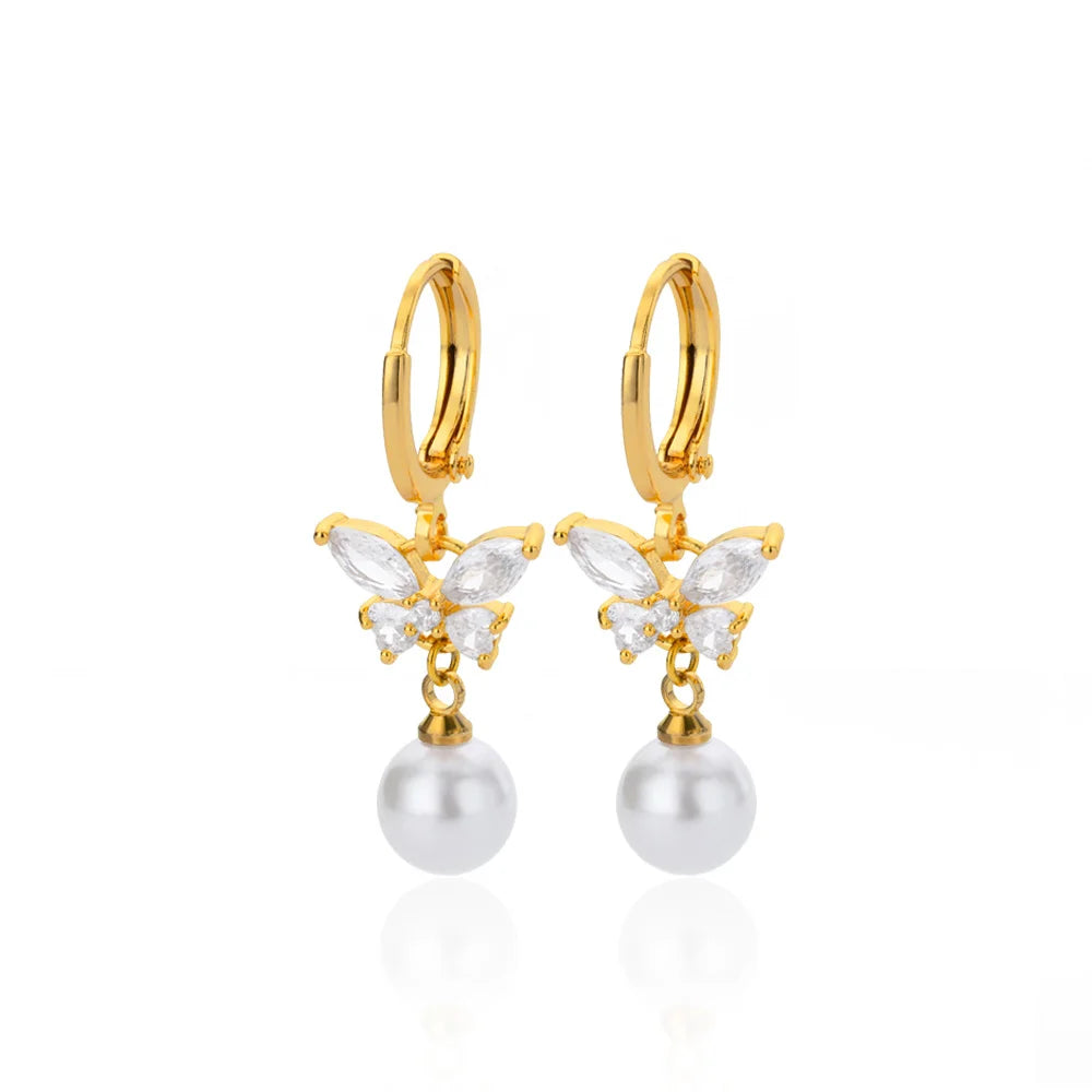 Vintage Baroque Pearl Circle Drop Earrings