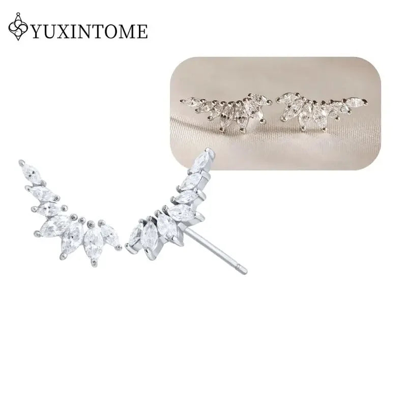 Crystal Water Drop Huggie Hoop Earrings – 925 Sterling Silver